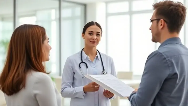 Pessoa consultando um profissional de saúde sobre o uso de suplementos, discutindo advertências e possíveis efeitos colaterais.