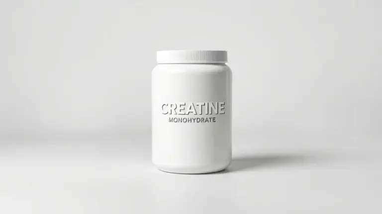 Pote de creatina monohidratada Ocean Drop em destaque, com iluminação de estúdio profissional, mostrando a qualidade do suplemento para treinos.