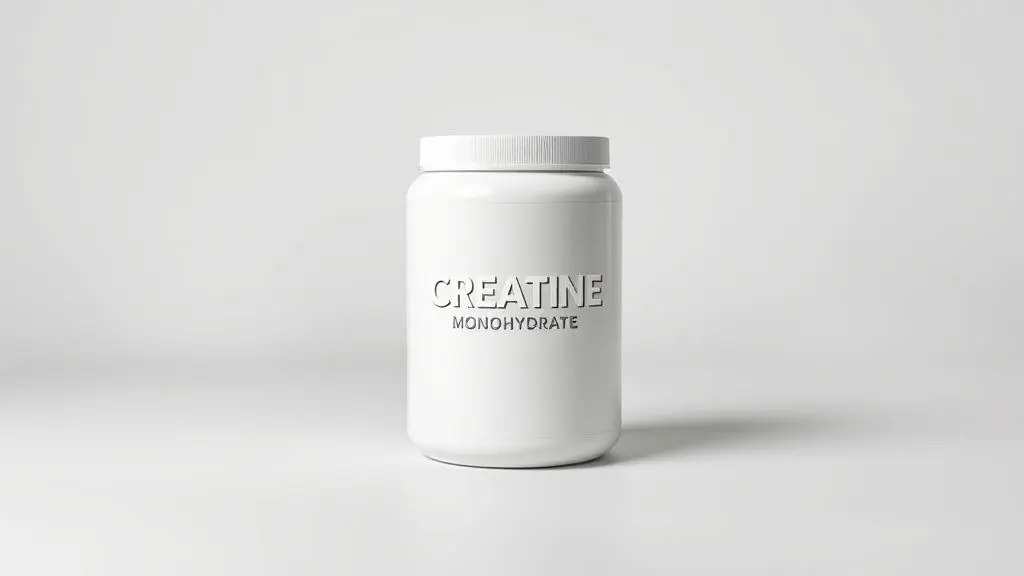 Pote de creatina monohidratada Ocean Drop em destaque, com iluminação de estúdio profissional, mostrando a qualidade do suplemento para treinos.