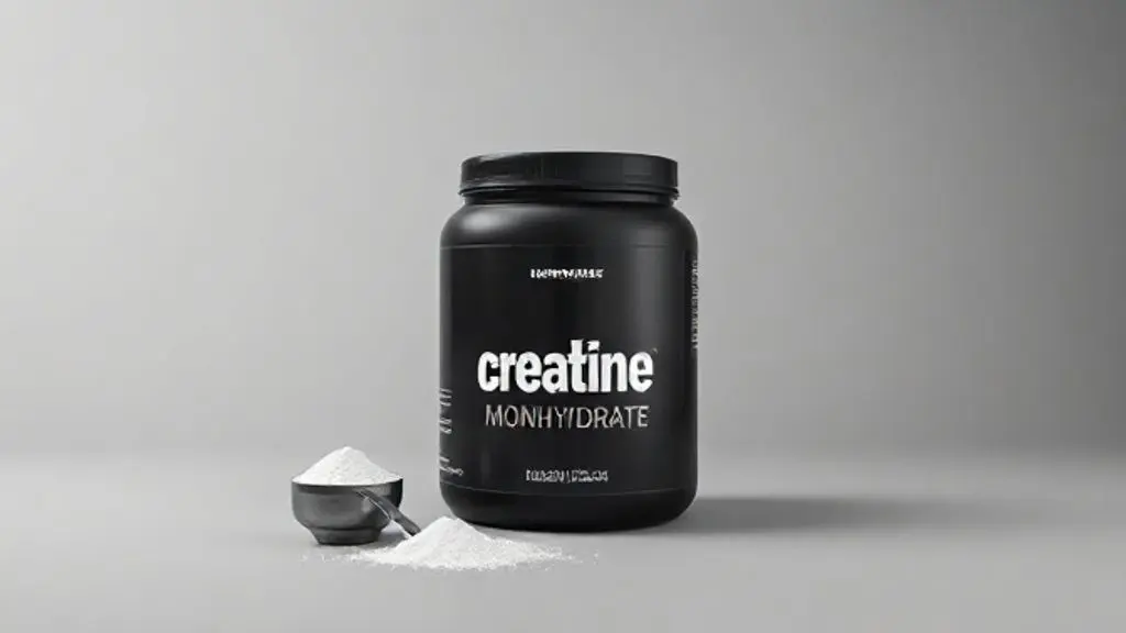 Análise completa da creatina Optimum Nutrition em pó, mostrando um pote do suplemento totalmente sem marca com um medidor ao lado em fundo de estúdio.