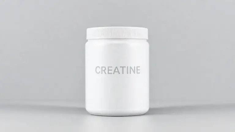 Pote de Creatina Vitafor em destaque, mostrando a embalagem do suplemento de alta qualidade para treinos, sobre um fundo de estúdio limpo.