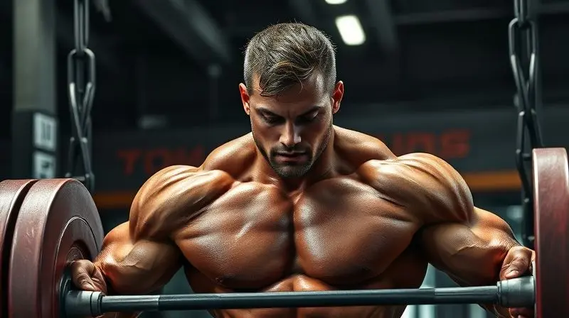 Atleta demonstrando força e explosão muscular ao levantar uma barra pesada na academia, um dos principais benefícios do uso de creatina para atletas.