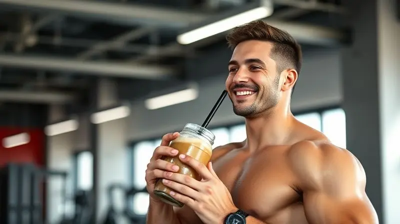 Pessoa atlética e saudável sorrindo após o treino, demonstrando os benefícios do whey protein zero lactose para a recuperação e energia.