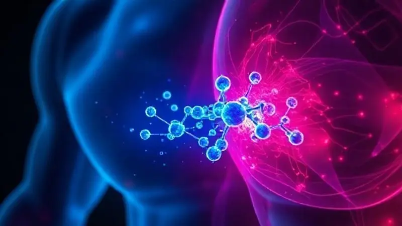 Visualização científica de como o bicarbonato de sódio age no organismo, neutralizando o ácido lático nas fibras musculares para melhorar o desempenho físico.