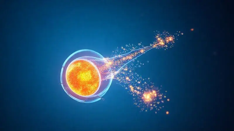 Ilustração conceitual de uma célula muscular recebendo energia da creatina, mostrando como o suplemento funciona no organismo para melhorar o desempenho físico.