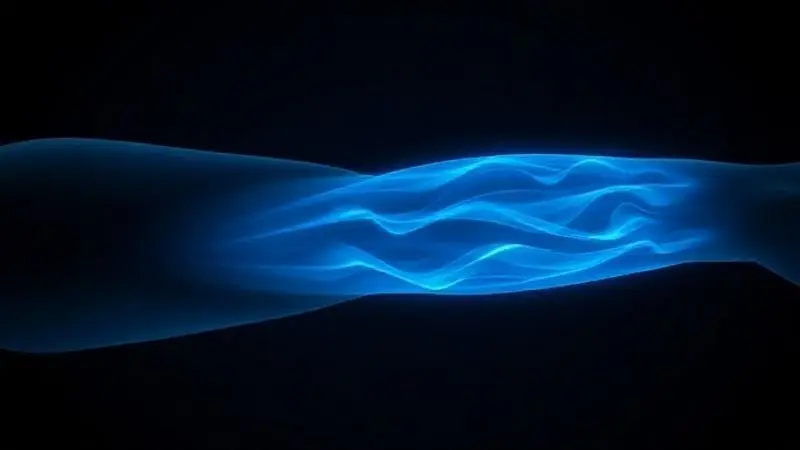 Ilustração conceitual de uma fibra muscular recebendo um impulso de energia, explicando como a creatina em cápsulas funciona no organismo para melhorar o desempenho.