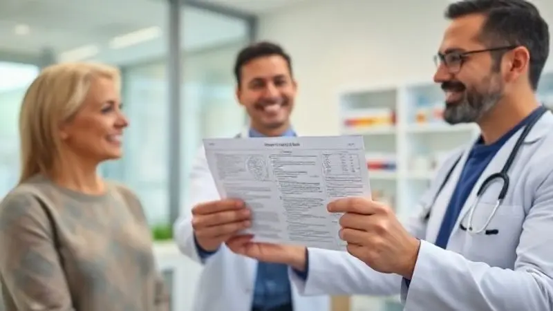 Paciente em consulta médica recebendo orientação profissional sobre o uso de suplementos, destacando a importância do acompanhamento de um especialista.
