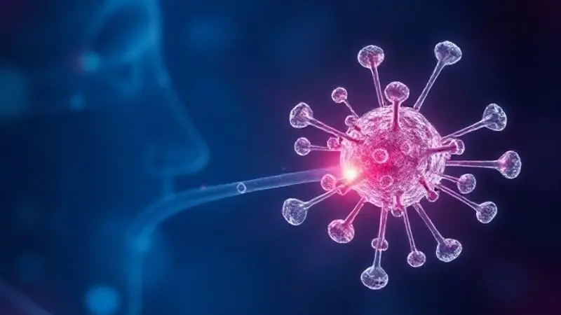 Imagem conceitual de um folículo capilar sofrendo ação hormonal, ilustrando a relação entre creatina, DHT e a queda de cabelo.