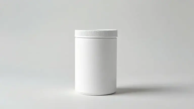 Pote de creatina sem marca ao lado de uma representação simbólica do colesterol, ilustrando a relação entre o suplemento e o perfil lipídico.