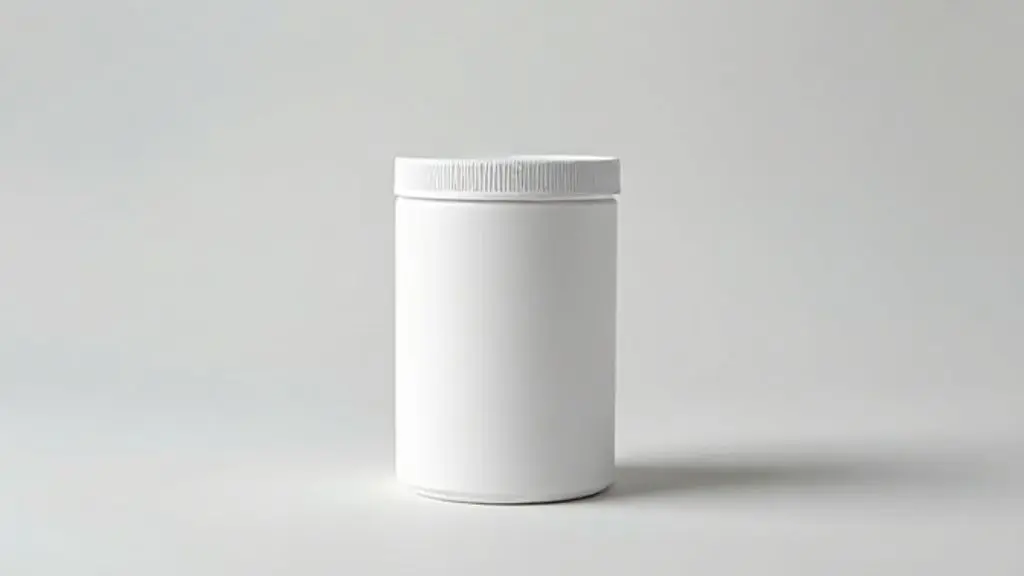 Pote de creatina sem marca ao lado de uma representação simbólica do colesterol, ilustrando a relação entre o suplemento e o perfil lipídico.