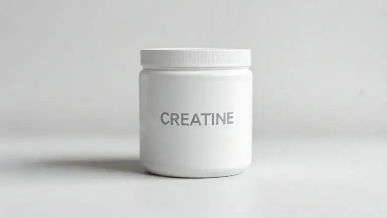Pote de Creatina Equaliv em destaque sob iluminação de estúdio profissional, ilustrando o suplemento de alta qualidade para performance física.