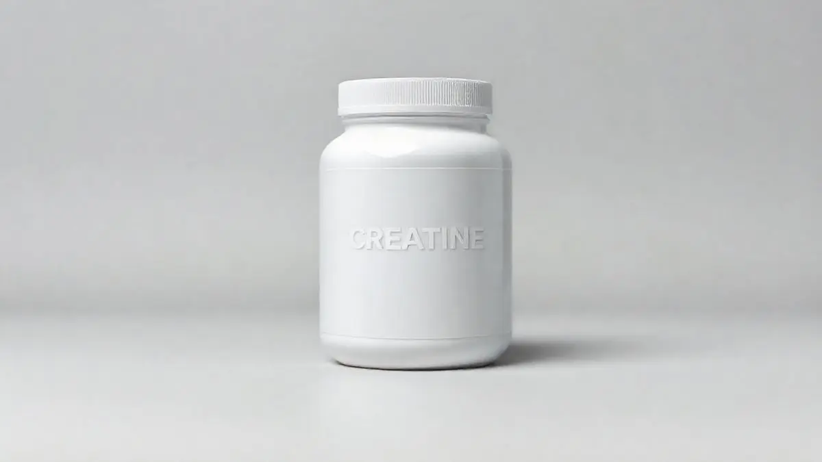 Pote de Creatina Lavitan em um fundo de estúdio, destacando o suplemento para quem busca informações sobre seus benefícios e como tomar.