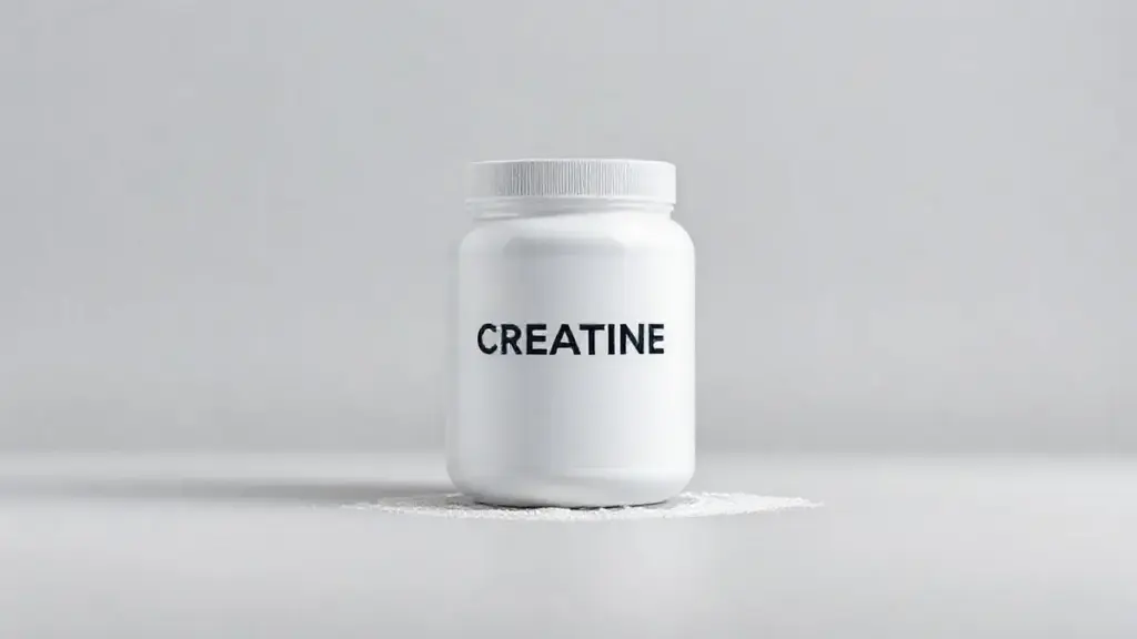 Pote de Creatina Nutrata Creatin UP em destaque sob iluminação de estúdio, ilustrando a análise completa do suplemento para ganho de força e massa muscular.
