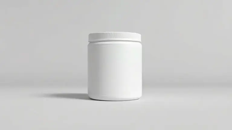 Pote de Creatina Profit Power em destaque, com iluminação de estúdio profissional, mostrando a embalagem do suplemento em detalhe.