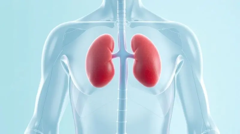 Ilustração médica mostrando a relação entre a creatina e a saúde dos rins e do fígado, com destaque para os órgãos em um fundo científico.