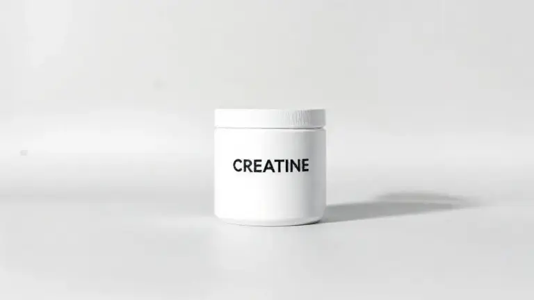 Pote de creatina sem marca em um estúdio fotográfico, ilustrando a análise e review completo sobre a creatina da Soldiers Nutrition e suas polêmicas.