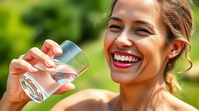 Pessoa saudável e sorridente ao ar livre, simbolizando um sistema imunológico fortalecido pelo uso de creatina e glutamina.