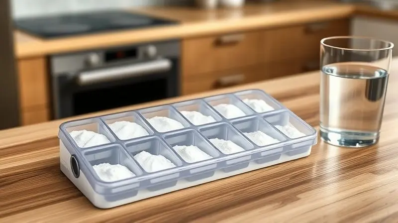 Organizador semanal com doses diárias de creatina em pó para ilustrar a rotina de suplementação e se é necessário tomar todos os dias.