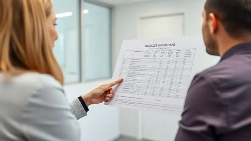 Uma pessoa em consulta com um nutricionista ou médico, que aponta para um gráfico, reforçando a necessidade de acompanhamento profissional.