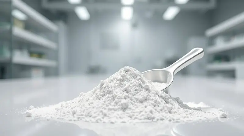Imagem conceitual da creatina Creapure, simbolizando seu alto padrão de pureza e qualidade em um ambiente limpo e laboratorial.