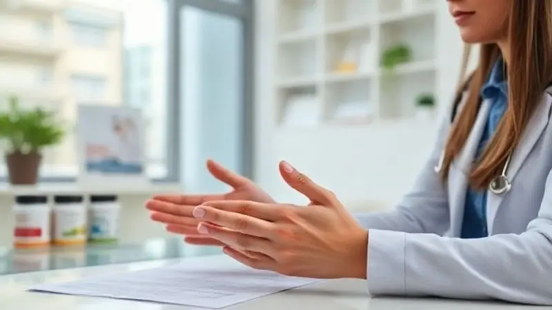Pessoa em uma consulta com um profissional de saúde discutindo os possíveis riscos e contraindicações do uso de suplementos.