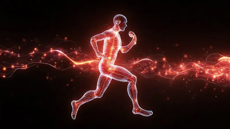 Representação conceitual artística de aumento de desempenho esportivo e benefícios musculares