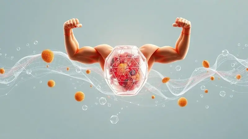 Conceito visual dos benefícios do suplemento para praticantes de atividades físicas