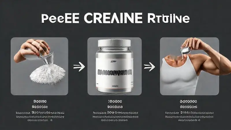 Ilustração conceitual do uso correto da creatina com dosagem e horários adequados