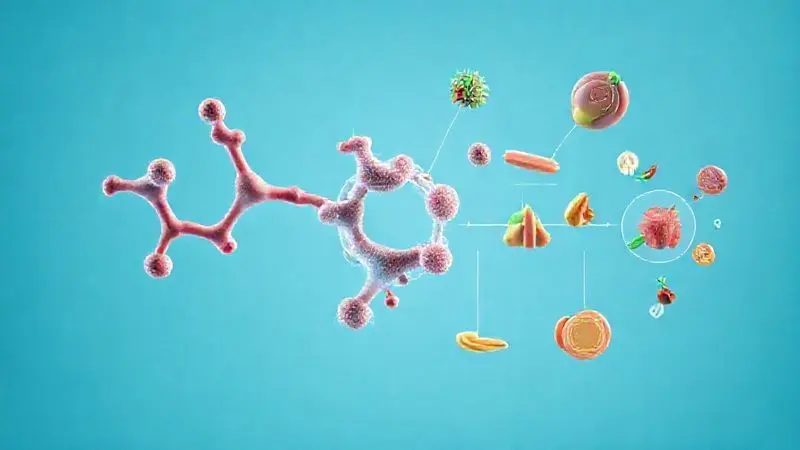 Ilustração conceitual da conversão de nutrientes hipercalóricos em energia e massa muscular.
