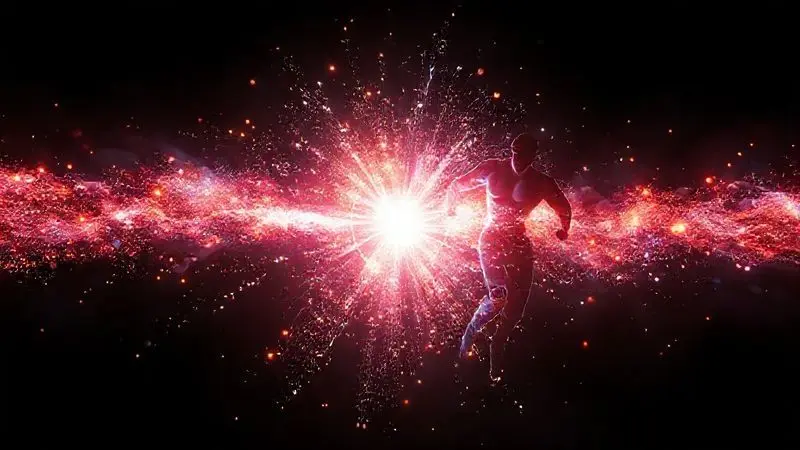 Ilustração artística representando energia, foco e performance física em treinamento intenso