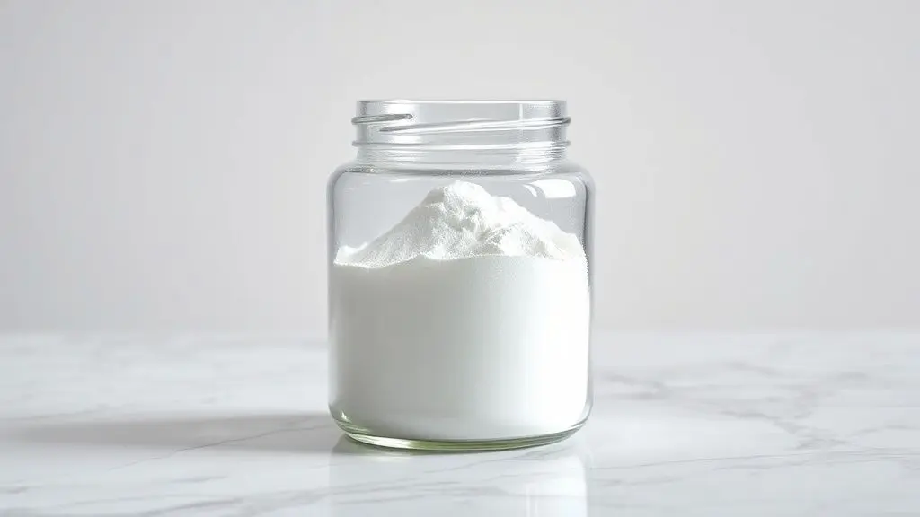 Creatina Fuel da Iridium Labs em pó dentro de um vidro transparente sobre fundo minimalista