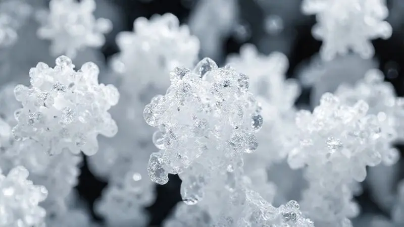 Ilustração científica de estruturas cristalinas da creatina monohidratada ampliada em detalhes moleculares