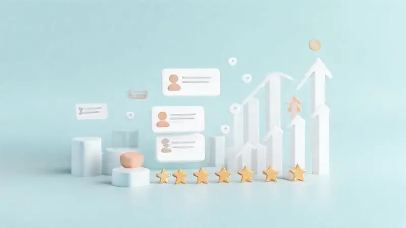 Ilustração conceitual visualizando feedback positivo e satisfação de consumidores com suplementos de creatina