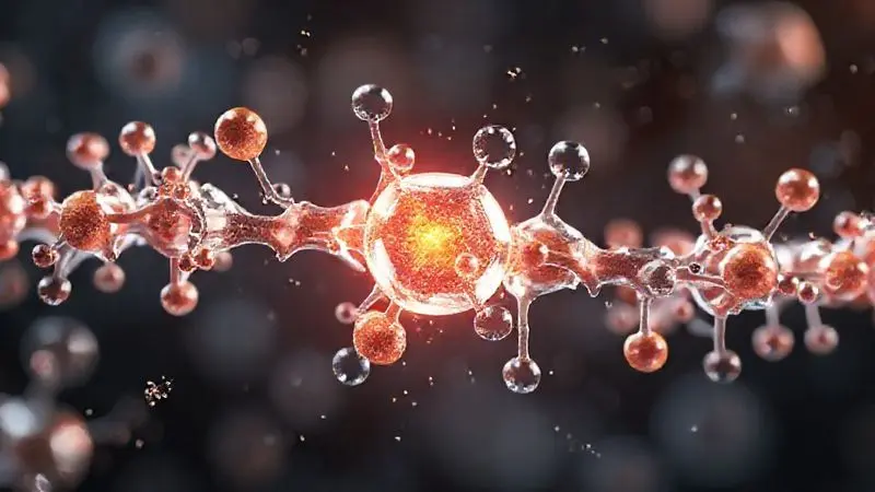 Representação artística da sinergia entre creatina e carboidratos para absorção de nutrientes e energia.