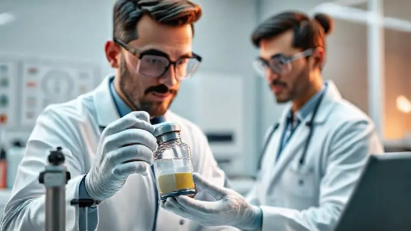 Representação artística de dosagem precisa de creatina com supervisão médica profissional para segurança