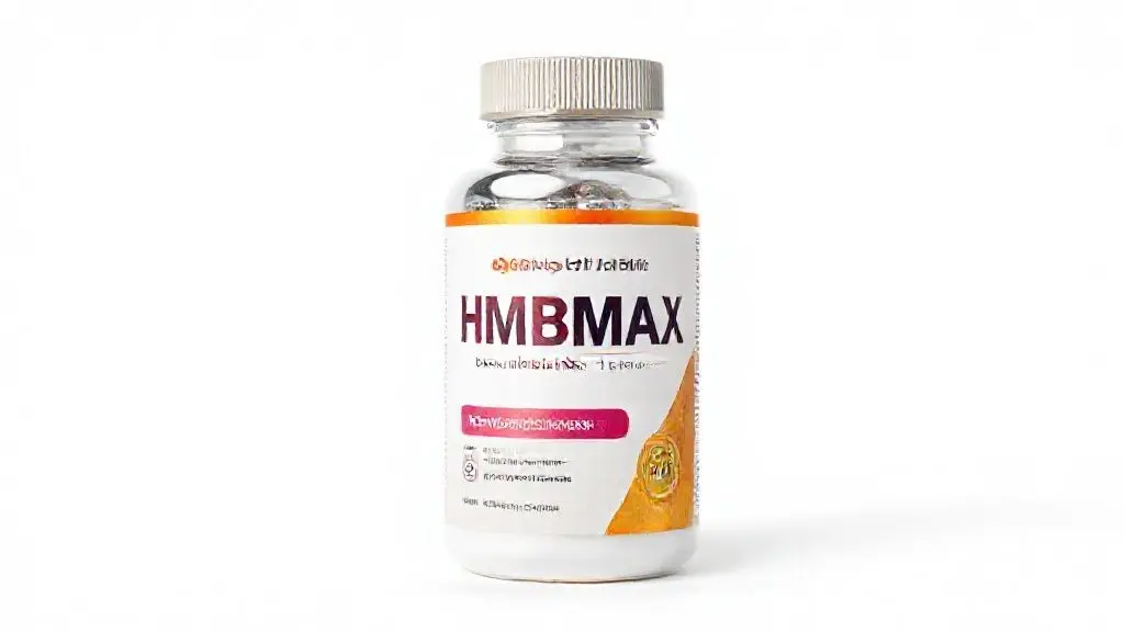 Suplemento nutricional para idosos com creatina, HMBMAX e coenzima Q10 em embalagem moderna e profissional