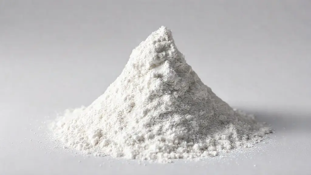 Suplemento de creatina monohidratada pura em pó branco para pacientes bariátricos, iluminação profissional